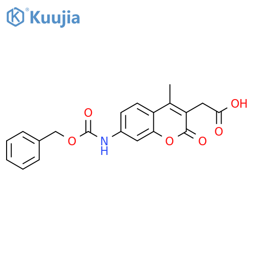 4-Methyl-2-oxo-7-[[(phenylmethoxy)carbonyl]amino]-2H-1-benzopyran-3-acetic acid structure
