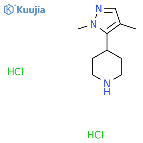 4-(1,4-dimethyl-1H-pyrazol-5-yl)piperidine dihydrochloride structure