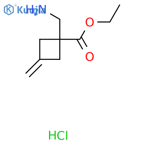 Ethyl 1-(aminomethyl)-3-methylidenecyclobutane-1-carboxylate hydrochloride structure