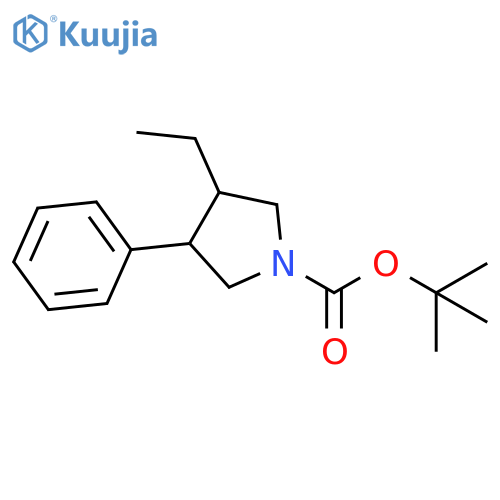 1-Pyrrolidinecarboxylic acid, 3-ethyl-4-phenyl-, 1,1-dimethylethyl ester structure