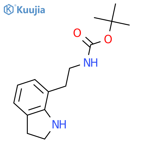 tert-butyl N-2-(2,3-dihydro-1H-indol-7-yl)ethylcarbamate structure