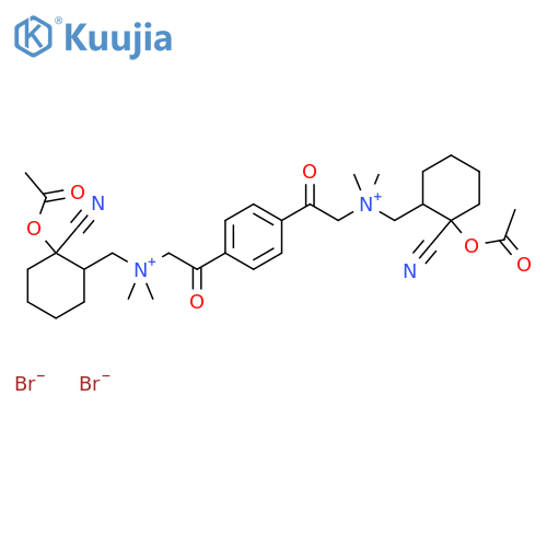 1,4-Benzenediethanaminium,N1,N4-bis[[2-(acetyloxy)-2-cyanocyclohexyl]methyl]-N1,N1,N4,N4-tetramethyl-b1,b4-dioxo-, bromide (1:2) structure