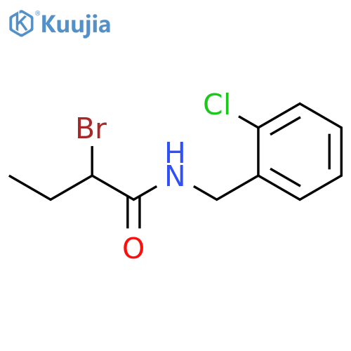 Butanamide, 2-bromo-N-[(2-chlorophenyl)methyl]- structure