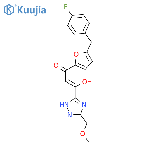 2-Propen-1-one,1-[5-[(4-fluorophenyl)methyl]-2-furanyl]-3-hydroxy-3-[3-(methoxymethyl)-1H-1,2,4-triazol-5-yl]- structure