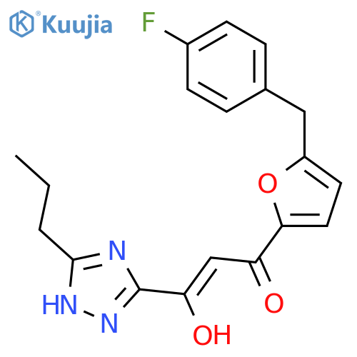 1-[5-(4-fluorobenzyl)furan-2-yl]-3-hydroxy-3-(5-propyl-1H-1,2,4-triazol-3-yl)prop-2-en-1-one structure