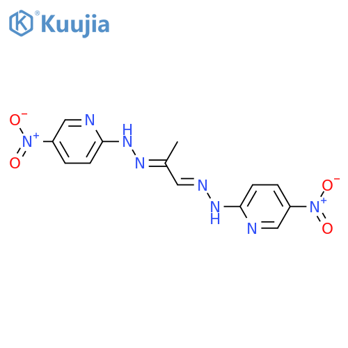 Propanal,2-[2-(5-nitro-2-pyridinyl)hydrazinylidene]-, 2-(5-nitro-2-pyridinyl)hydrazone structure