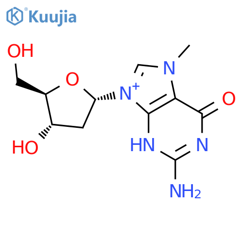 1H-Purinium,2-amino-9-(2-deoxy-b-D-erythro-pentofuranosyl)-6,9-dihydro-7-methyl-6-oxo- (9CI) structure