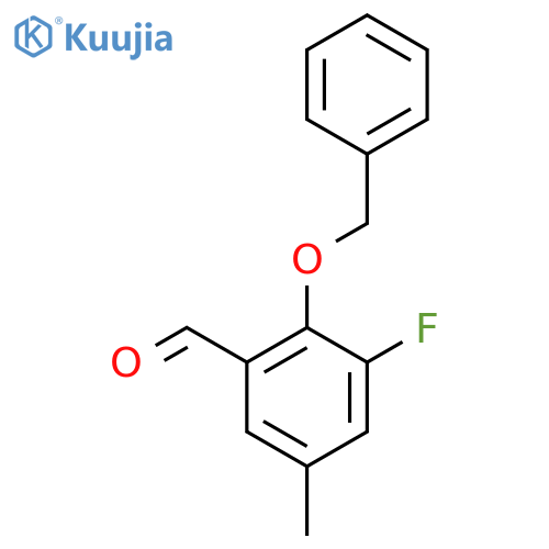 2-(Benzyloxy)-3-fluoro-5-methylbenzaldehyde structure