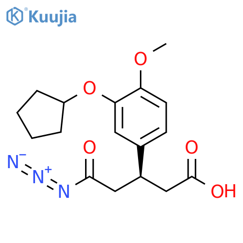 (βR)-β-(2-Azido-2-oxoethyl)-3-(cyclopentyloxy)-4-methoxybenzenepropanoic acid structure