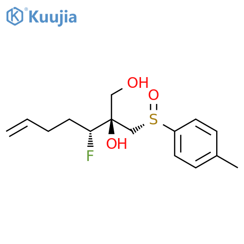 6-Heptene-1,2-diol, 3-fluoro-2-[[(S)-(4-methylphenyl)sulfinyl]methyl]-, (2R,3R)- structure