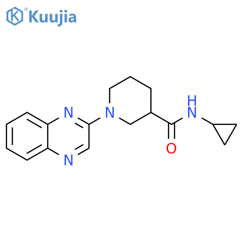N-cyclopropyl-1-(quinoxalin-2-yl)piperidine-3-carboxamide structure