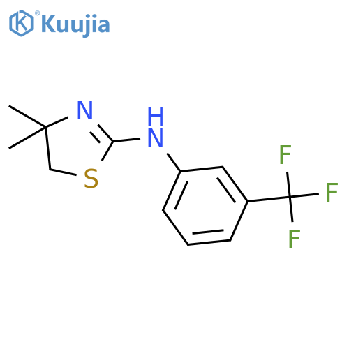 4,4-dimethyl-N-3-(trifluoromethyl)phenyl-4,5-dihydro-1,3-thiazol-2-amine structure