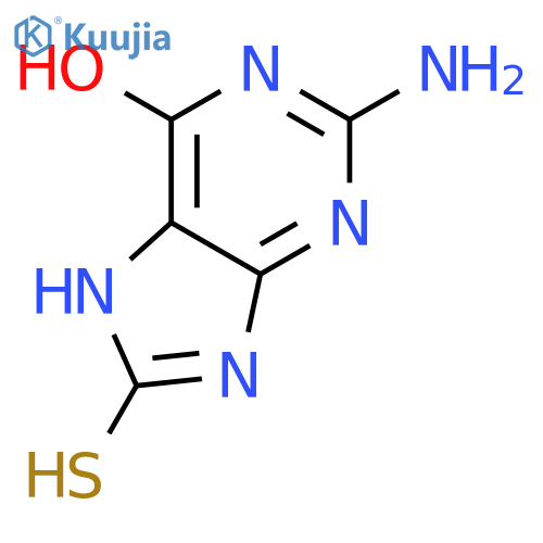 2-Amino-6-hydroxy-8-mercaptopurine structure