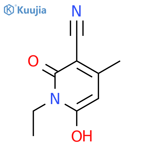 1-Ethyl-6-hydroxy-4-methyl-2-oxo-1,2-dihydropyridine-3-carbonitrile structure