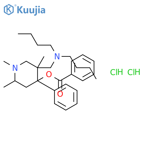 4-Piperidinol,5-[(dibutylamino)methyl]-1,2,5-trimethyl-4-phenyl-, 4-benzoate, hydrochloride(1:2) structure
