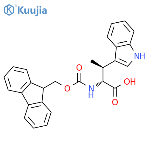 (2R,3S)-2-(9H-fluoren-9-ylmethoxycarbonylamino)-3-(1H-indol-3-yl)butanoic acid structure
