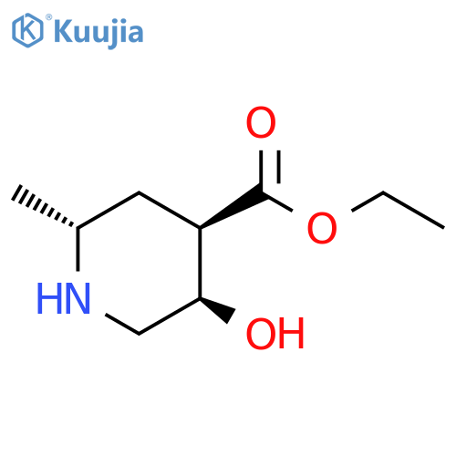Ethyl (2R,4R,5R)-5-hydroxy-2-methyl-4-piperidinecarboxylate structure
