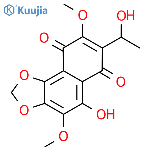 5-Hydroxy-7-(1-hydroxyethyl)-4,8-dimethoxynaphtho[1,2-d]-1,3-dioxole-6,9-dione structure