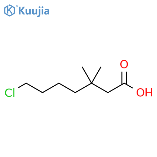 Heptanoic acid, 7-chloro-3,3-dimethyl- structure