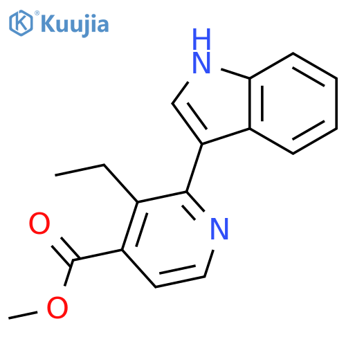 4-Pyridinecarboxylic acid, 3-ethyl-2-(1H-indol-3-yl)-, methyl ester structure