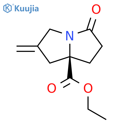 1H-Pyrrolizine-7a(5H)-carboxylic acid, tetrahydro-2-methylene-5-oxo-, ethyl ester, (7aR)- structure