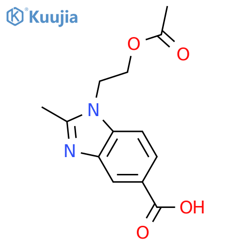 1H-Benzimidazole-5-carboxylicacid, 1-[2-(acetyloxy)ethyl]-2-methyl- structure