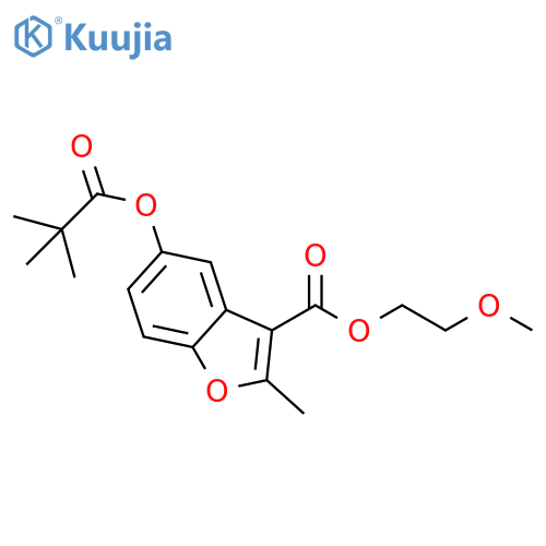 2-methoxyethyl 5-[(2,2-dimethylpropanoyl)oxy]-2-methyl-1-benzofuran-3-carboxylate structure
