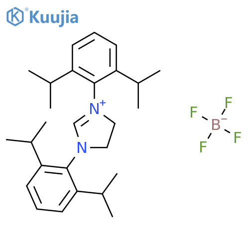 1,3-Bis(2,6-diisopropylphenyl)-4,5-dihydro-1H-imidazol-3-ium tetrafluoroborate structure