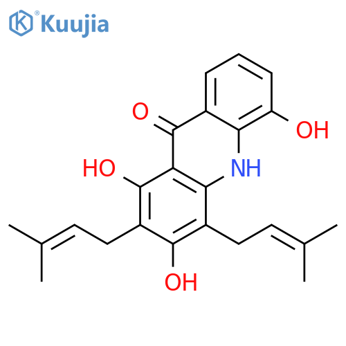 9(10H)-Acridinone,1,3,5-trihydroxy-2,4-bis(3-methyl-2-buten-1-yl)- structure