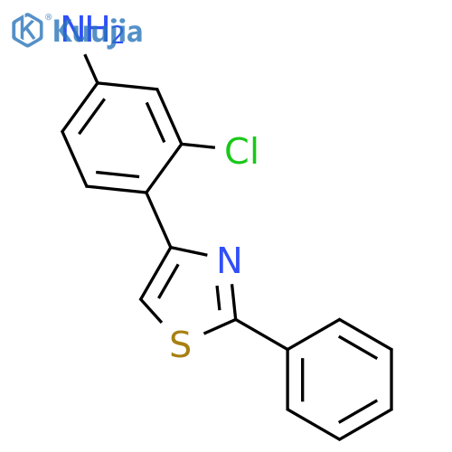 Benzenamine,3-chloro-4-(2-phenyl-4-thiazolyl)-, hydrochloride (1:1) structure