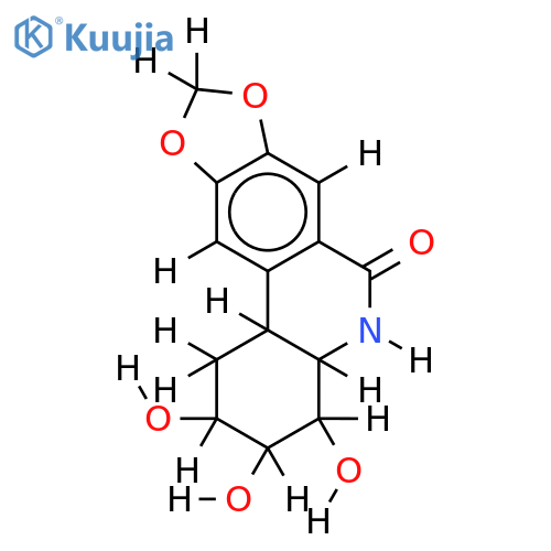 (4aR)-2t,3c,4c-trihydroxy-(4ar,11bxi)-1,3,4,4a,5,11b-hexahydro-2H-[1,3]dioxolo[4,5-j]phenanthridin-6-one structure