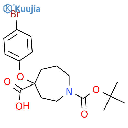 4-(4-Bromophenoxy)-1-[(tert-butoxy)carbonyl]azepane-4-carboxylic acid structure