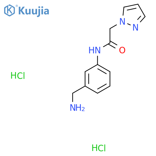 N-[3-(aminomethyl)phenyl]-2-(1H-pyrazol-1-yl)acetamide dihydrochloride structure