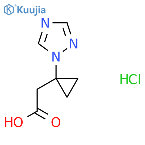 2-[1-(1H-1,2,4-triazol-1-yl)cyclopropyl]acetic acid hydrochloride structure