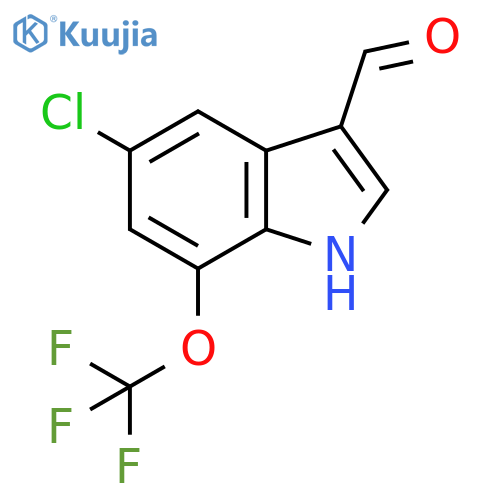 5-Chloro-7-(trifluoromethoxy)-1H-indole-3-carboxaldehyde structure