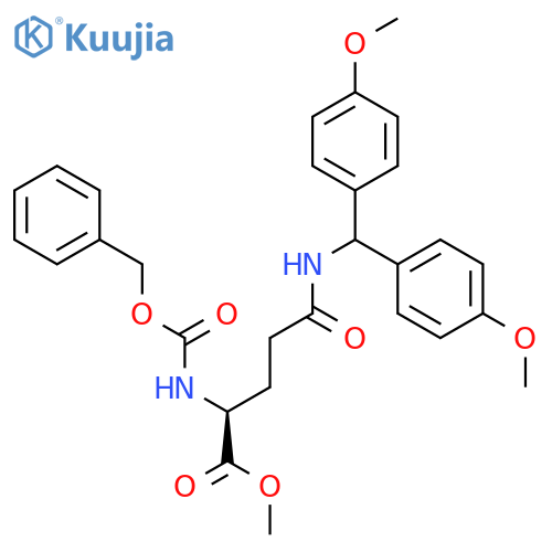 L-Glutamine,N-[bis(4-methoxyphenyl)methyl]-N2-[(phenylmethoxy)carbonyl]-, methyl ester structure