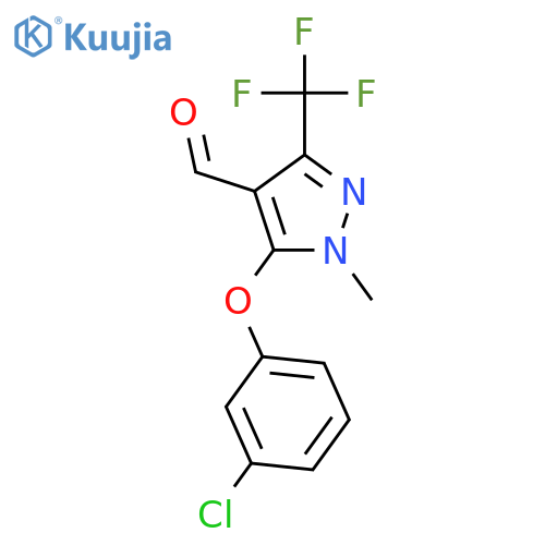 5-(3-Chlorophenoxy)-1-methyl-3-(trifluoromethyl)-1H-pyrazole-4-carbaldehyde structure