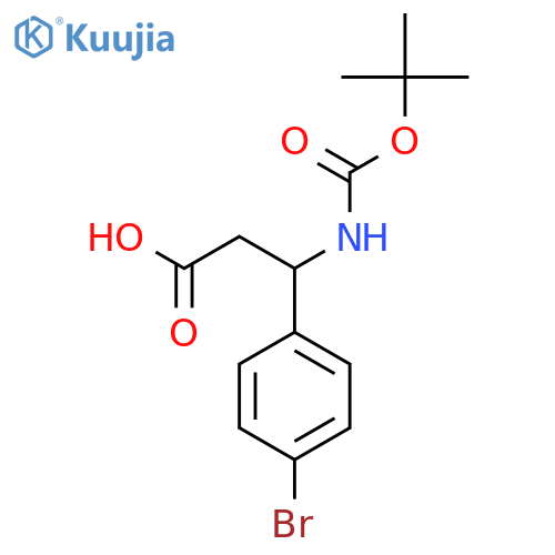 3-(4-bromophenyl)-3-(tert-butoxycarbonylamino)propanoic acid structure