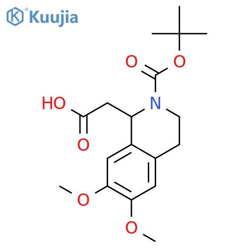 2-{2-(tert-butoxy)carbonyl-6,7-dimethoxy-1,2,3,4-tetrahydroisoquinolin-1-yl}acetic acid structure