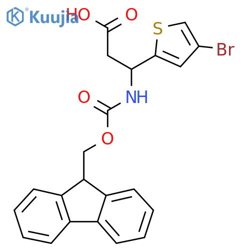 3-(4-bromothiophen-2-yl)-3-({(9H-fluoren-9-yl)methoxycarbonyl}amino)propanoic acid structure