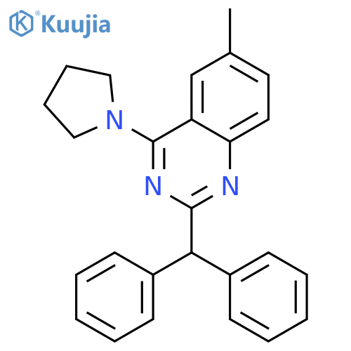 Quinazoline, 2-(diphenylmethyl)-6-methyl-4-(1-pyrrolidinyl)- structure