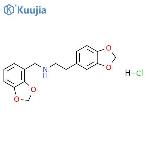 1,3-Benzodioxole-5-ethanamine, N-(1,3-benzodioxol-4-ylmethyl)-, hydrochloride (1:1) structure