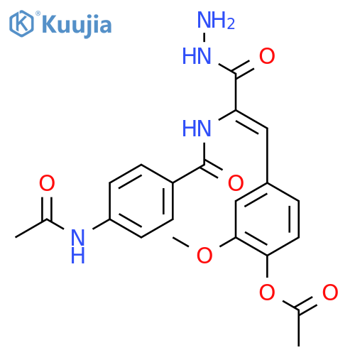 4-[(1Z)-2-({[4-(acetylamino)phenyl]carbonyl}amino)-3-hydrazino-3-oxoprop-1-en-1-yl]-2-methoxyphenyl acetate structure