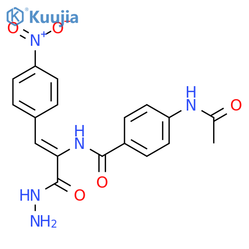 2-Propenoic acid,2-[[4-(acetylamino)benzoyl]amino]-3-(4-nitrophenyl)-, hydrazide structure