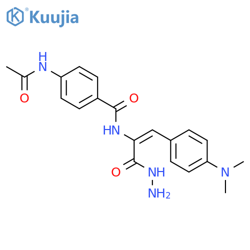 2-Propenoic acid,2-[[4-(acetylamino)benzoyl]amino]-3-[4-(dimethylamino)phenyl]-, hydrazide structure