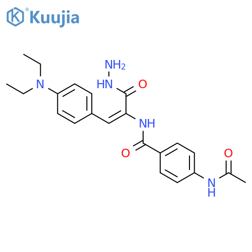 2-Propenoic acid,2-[[4-(acetylamino)benzoyl]amino]-3-[4-(diethylamino)phenyl]-, hydrazide structure