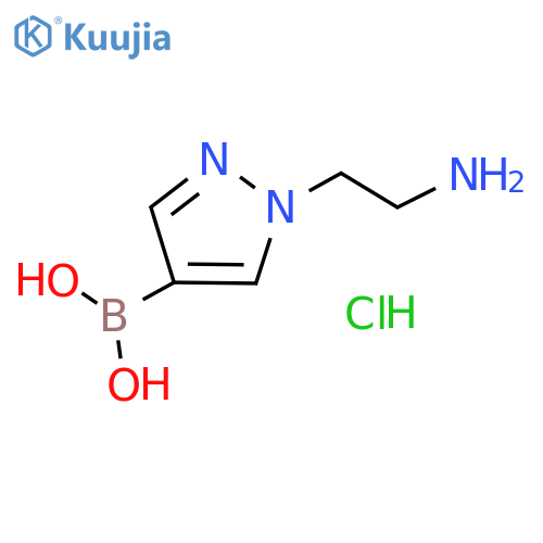 (1-(2-Aminoethyl)-1H-pyrazol-4-yl)boronic acid hydrochloride structure