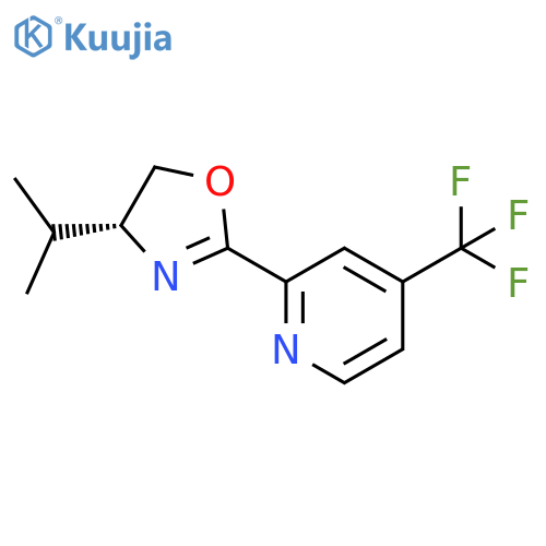 (R)-4-Isopropyl-2-(4-(trifluoromethyl)pyridin-2-yl)-4,5-dihydrooxazole structure