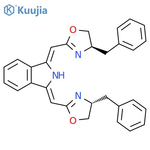 (1Z,3Z)-1,3-Bis(((R)-4-benzyl-4,5-dihydrooxazol-2-yl)methylene)isoindoline structure