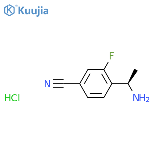 (R)-4-(1-Aminoethyl)-3-fluorobenzonitrile hydrochloride structure